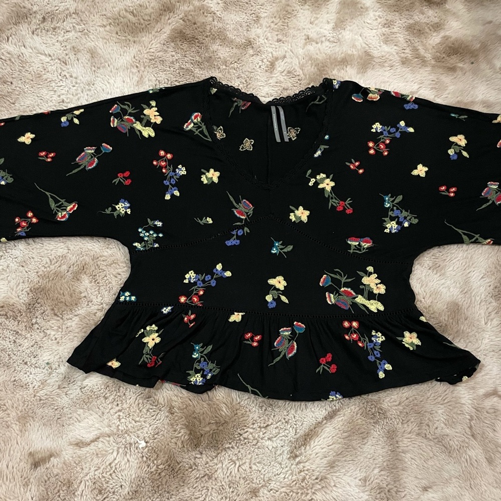 Anthropologie Flower Top Sz M